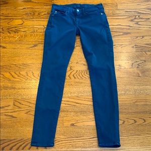 7 for all Mankind Teal Gwenevere Skinny Ankle 25